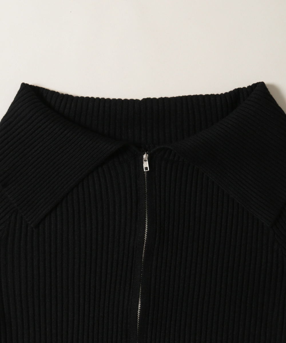 ビッグカラージップニットカーディガン