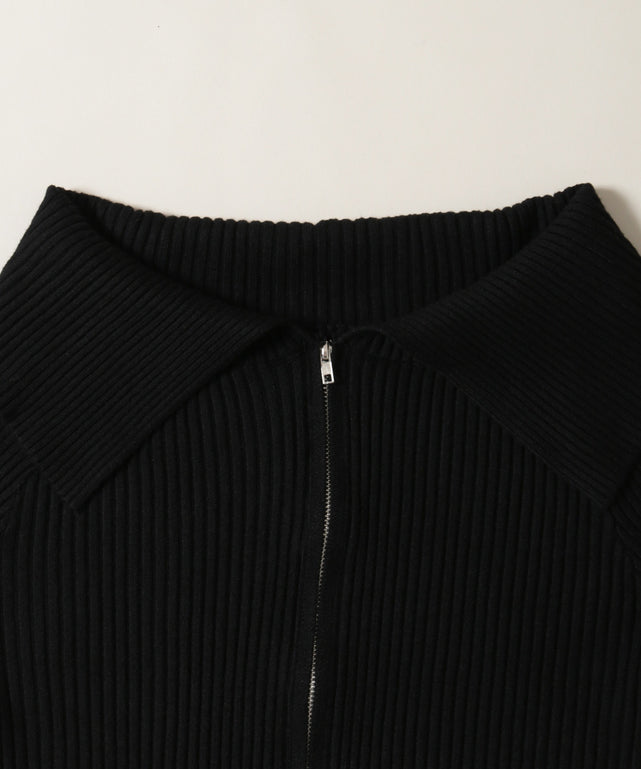 ビッグカラージップニットカーディガン