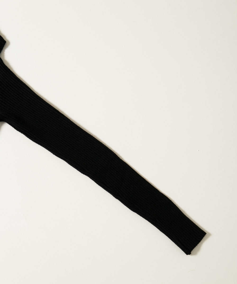 ビッグカラージップニットカーディガン