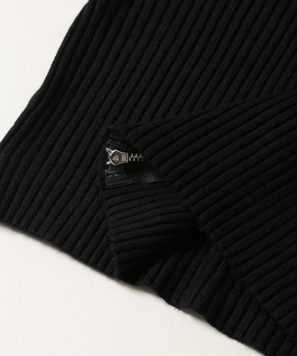 ビッグカラージップニットカーディガン