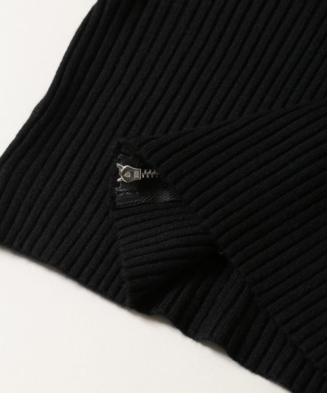 ビッグカラージップニットカーディガン