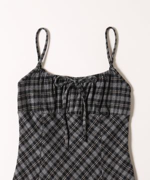 起毛チェックミニワンピース