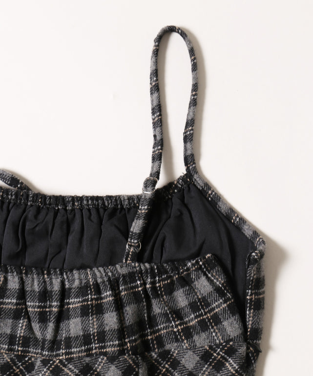 起毛チェックミニワンピース