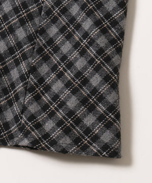 起毛チェックミニワンピース