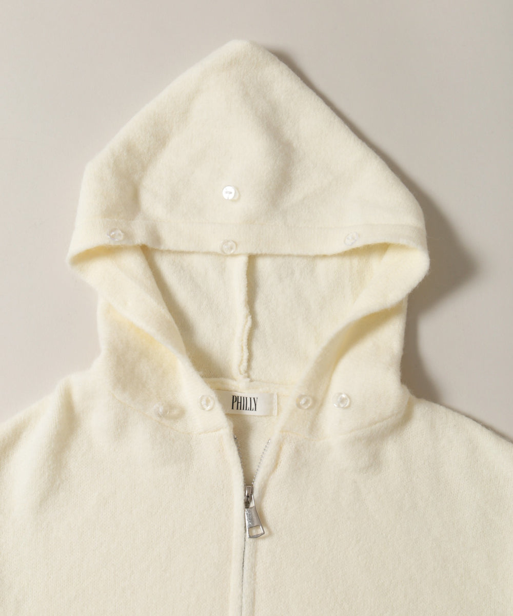 ボリュームファーフードニットパーカー