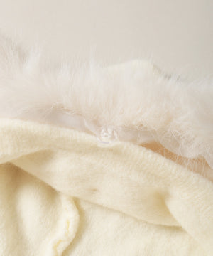 ボリュームファーフードニットパーカー