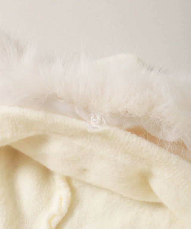 ボリュームファーフードニットパーカー