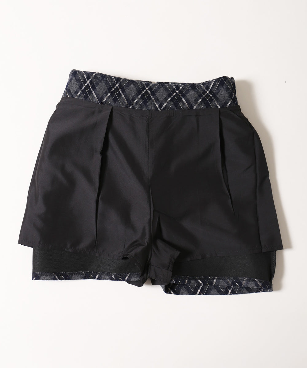 ベルトツキチェック台形スカート