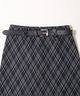 ベルトツキチェック台形スカート
