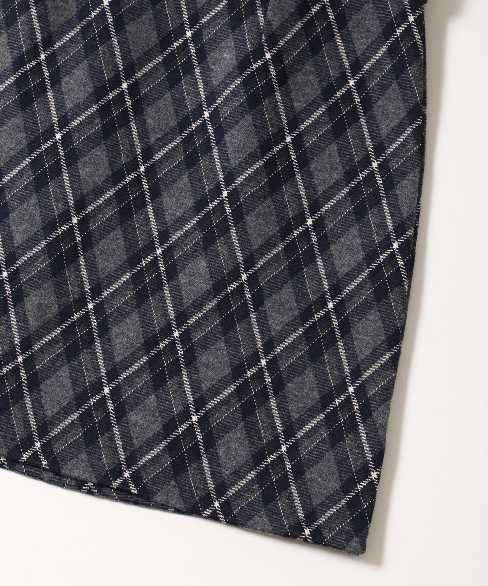 ベルトツキチェック台形スカート