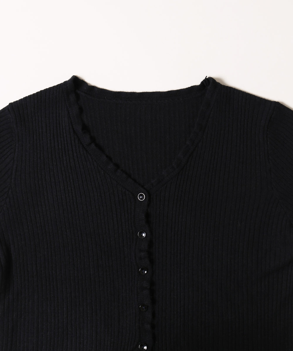 ミニフリルニットカーディガン