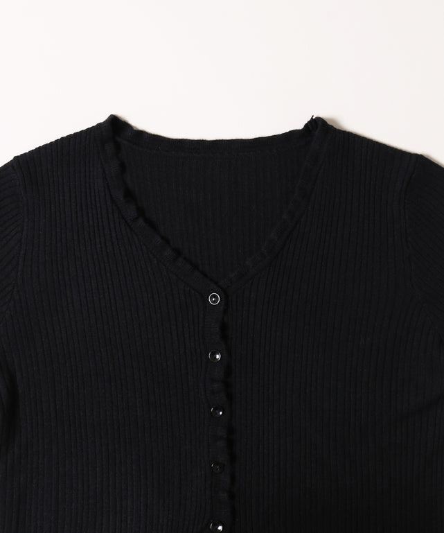 ミニフリルニットカーディガン