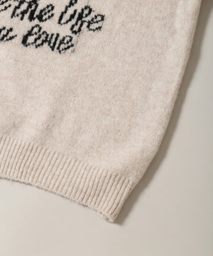 リボンデザインジャガードニット