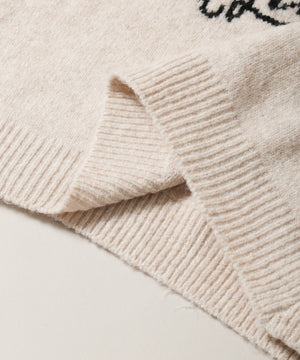 リボンデザインジャガードニット