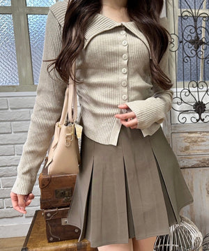 フロントボタンオフショルトップス