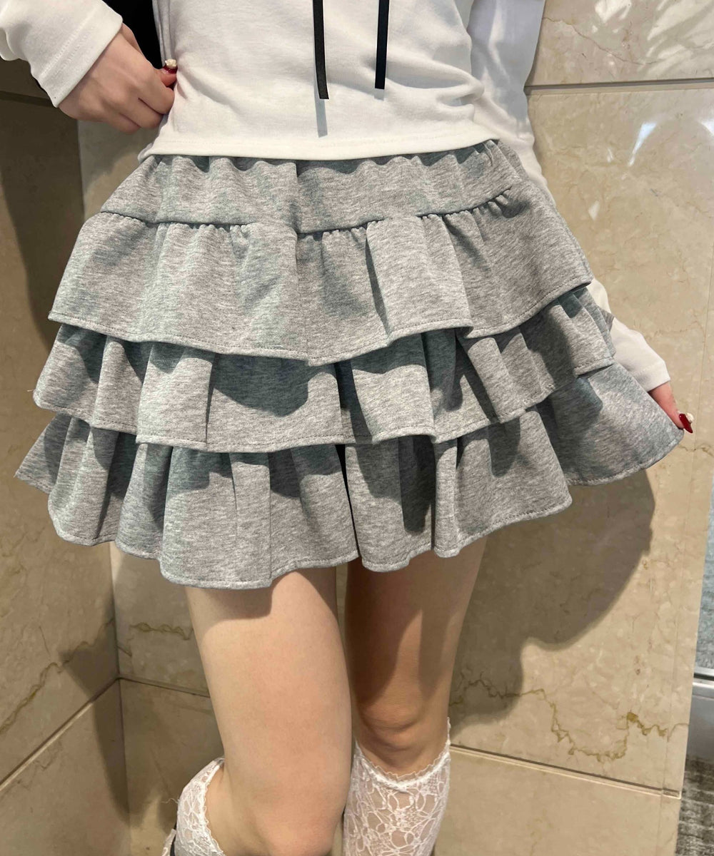 3段フリルティアードスカート