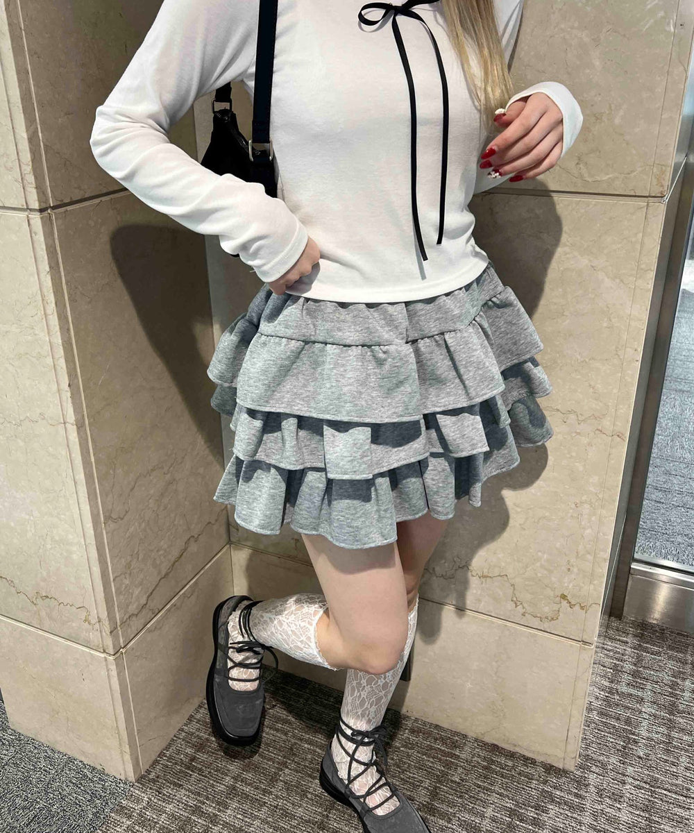 3段フリルティアードスカート