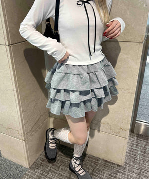 3段フリルティアードスカート