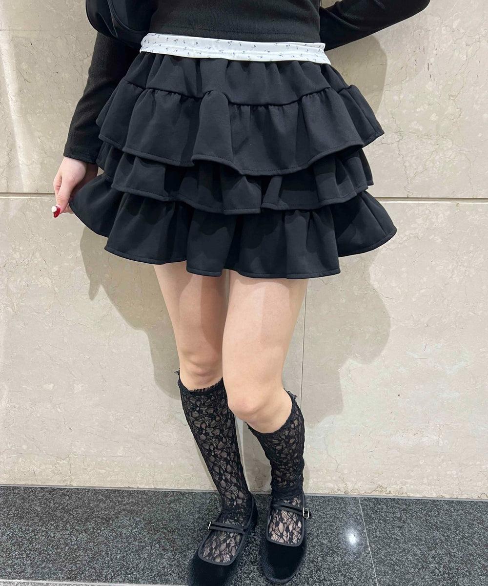 3段フリルティアードスカート