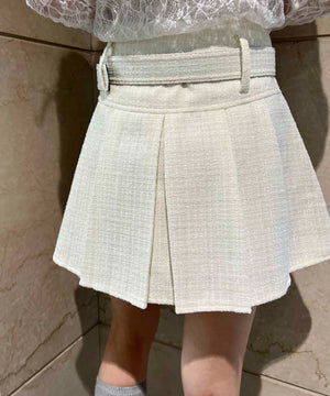 ベルト付きツイードスカート