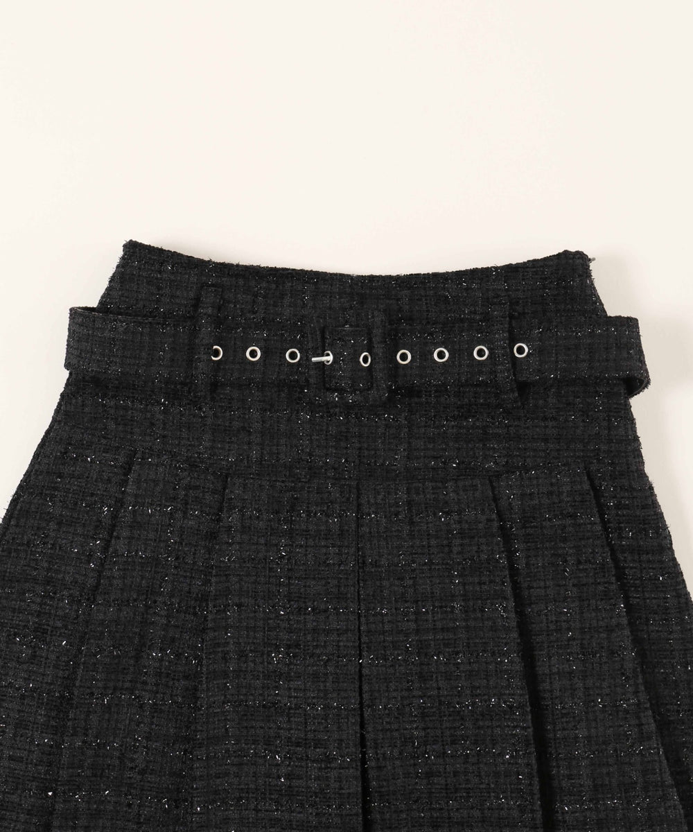 ベルト付きツイードスカート