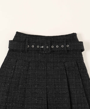 ベルト付きツイードスカート