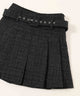 ベルト付きツイードスカート