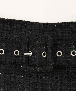 ベルト付きツイードスカート