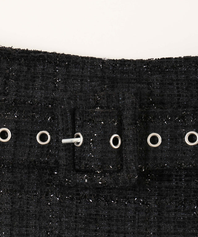 ベルト付きツイードスカート