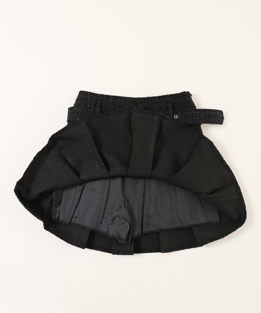 ベルト付きツイードスカート