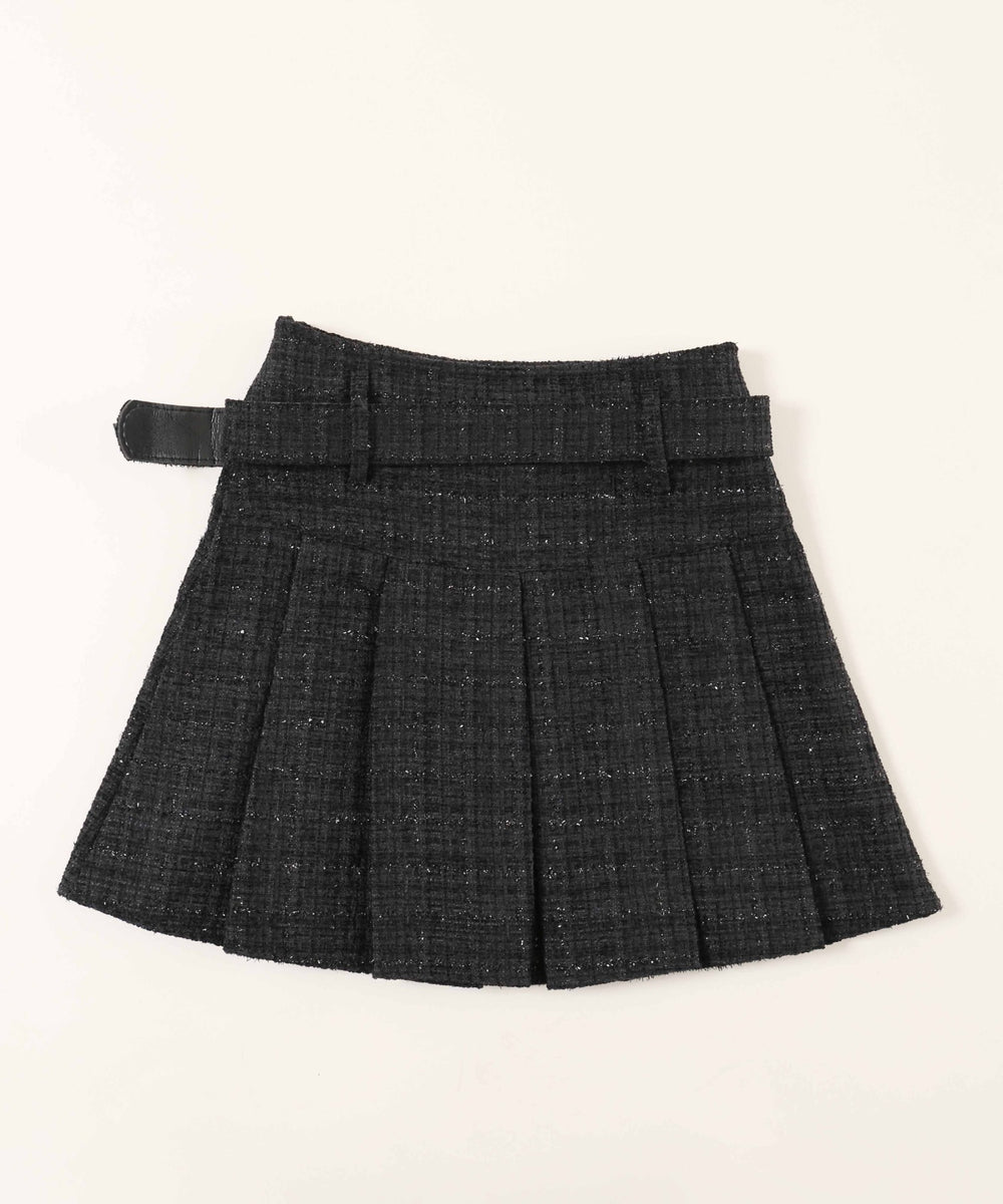ベルト付きツイードスカート