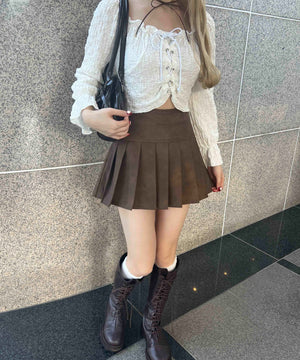 合皮プリーツスカート
