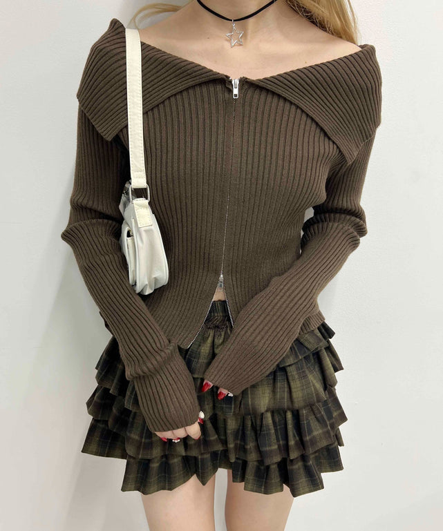 新品未使用Girlish⭐︎ピンタックショルダートップス ダブルジップオフショルカーディガン – WEGO ONLINE STORE