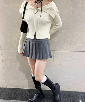 ダブルジップオフショルカーディガン