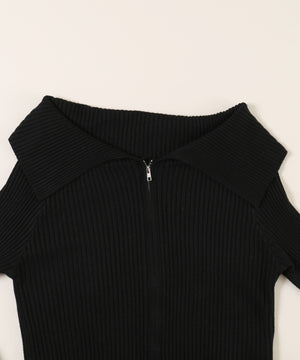 ダブルジップオフショルカーディガン