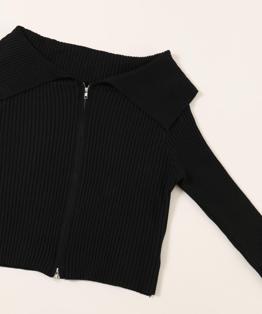 ダブルジップオフショルカーディガン