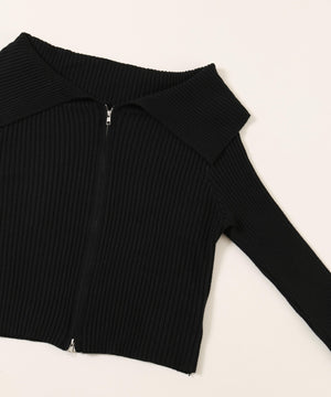 ダブルジップオフショルカーディガン