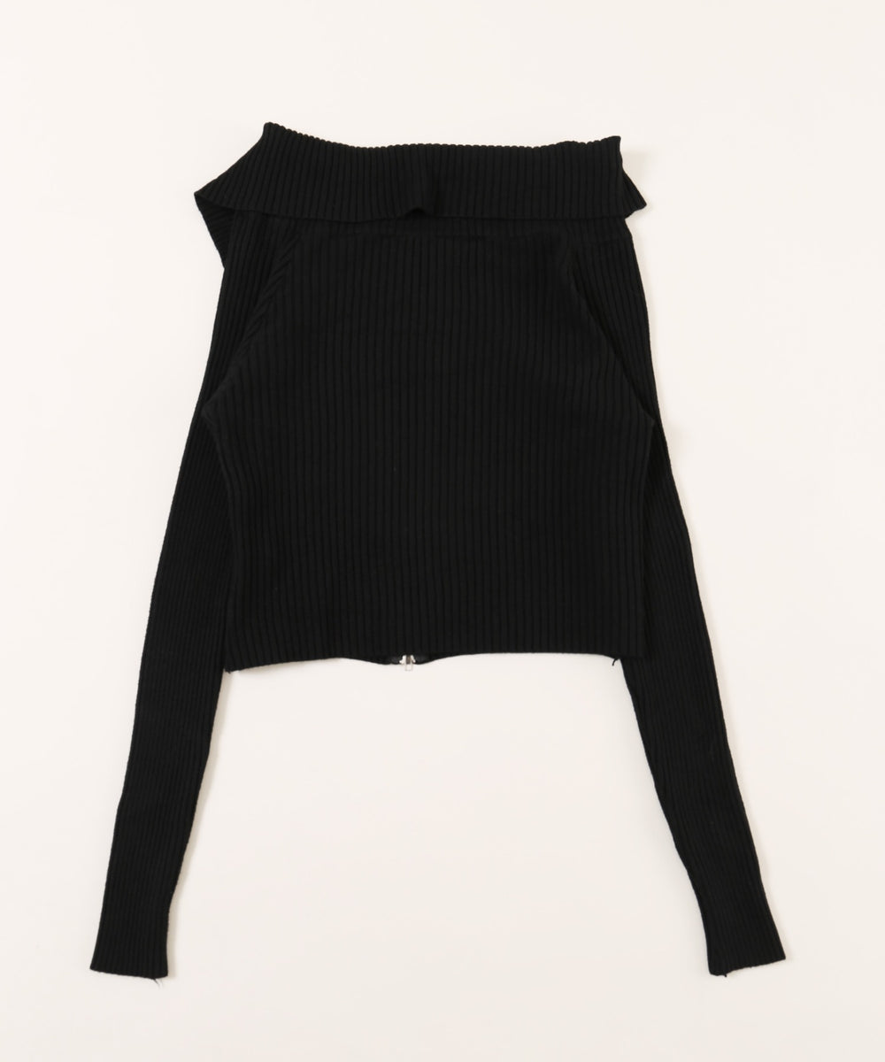 ダブルジップオフショルカーディガン