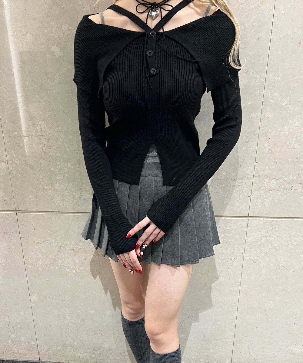 デザインオフショルトップス