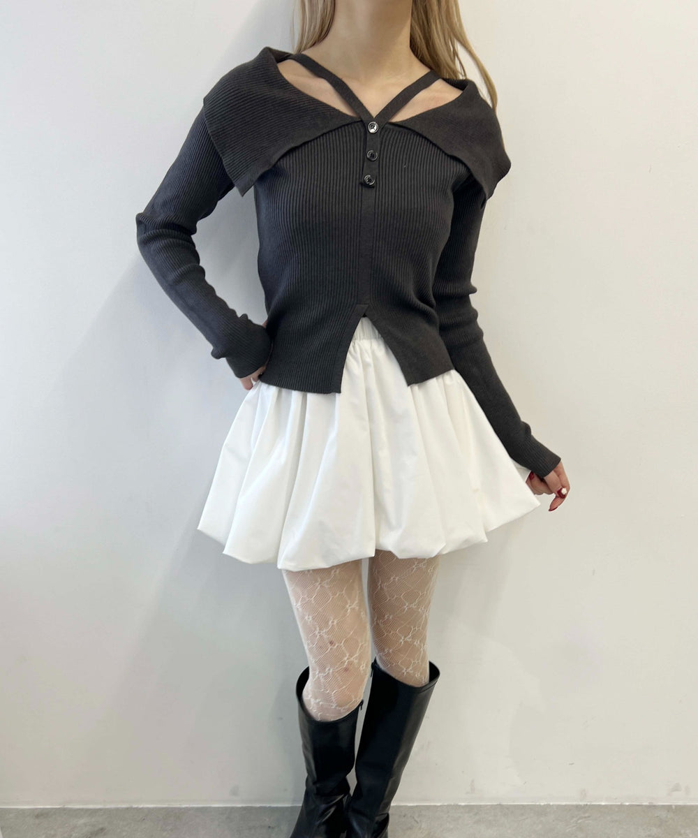 デザインオフショルトップス