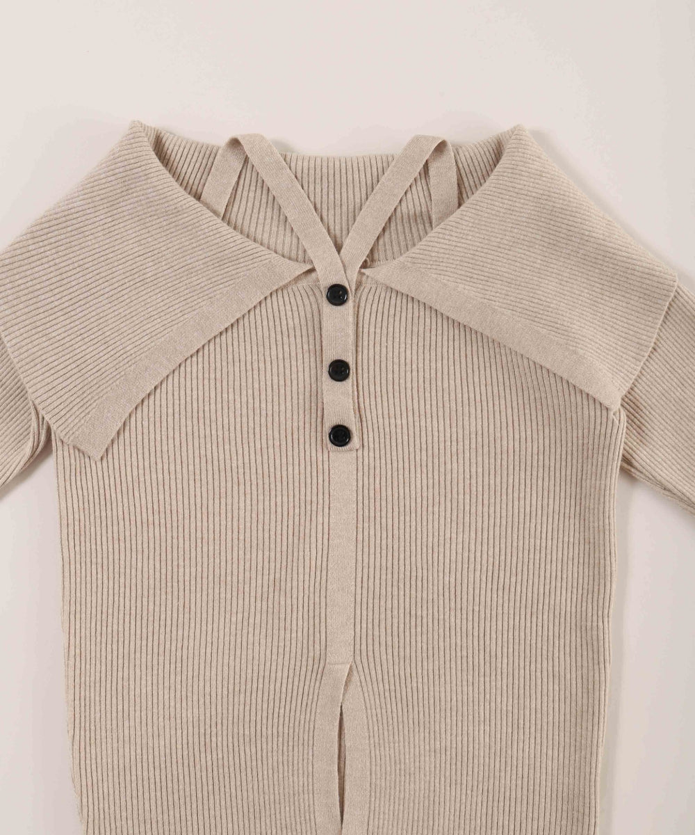 デザインオフショルトップス