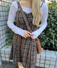 ガーリーチェックキャミワンピース/ネイビー モデル：160㎝ F着用