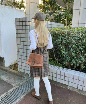 ガーリーチェックキャミワンピース