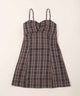 ガーリーチェックキャミワンピース