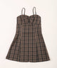 ガーリーチェックキャミワンピース
