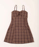 ガーリーチェックキャミワンピース