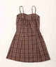 ガーリーチェックキャミワンピース