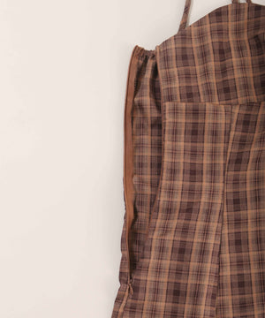 ガーリーチェックキャミワンピース