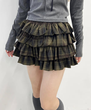 ボリュームチェックミニスカート