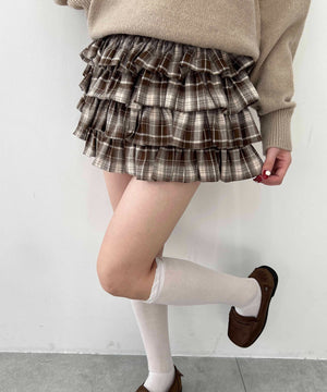 ボリュームチェックミニスカート